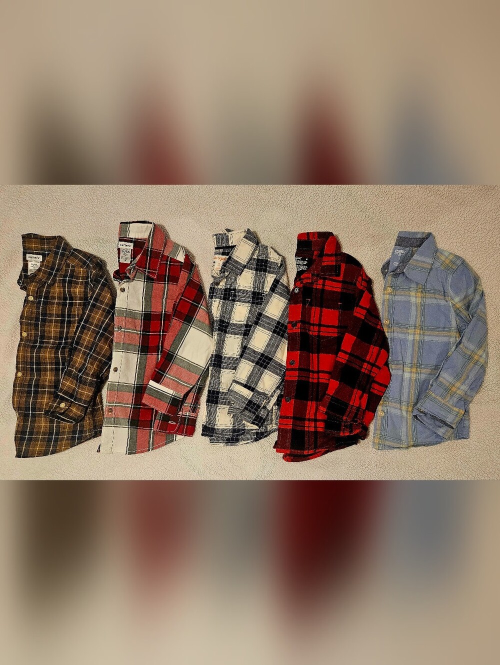 Boys 5T Plaid Flannel Shirt Bundle 5-Pack Carter’s OshKosh Cat & Jack